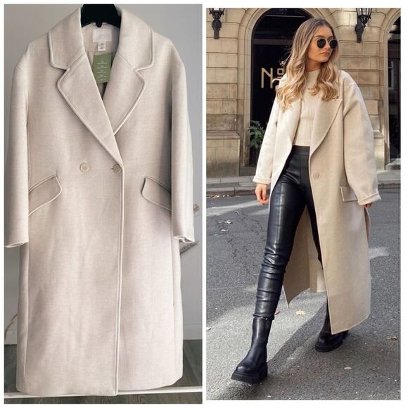 H&M Jackets & Blazers - H&M Double-Breasted Oversized Coat